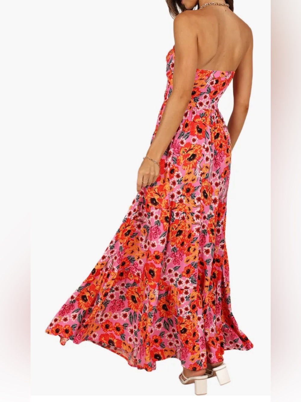 Petal & Pup Sarai Floral Cutout Strapless Ring-Detail Maxi Dress,Size 6 - Picture 11 of 13